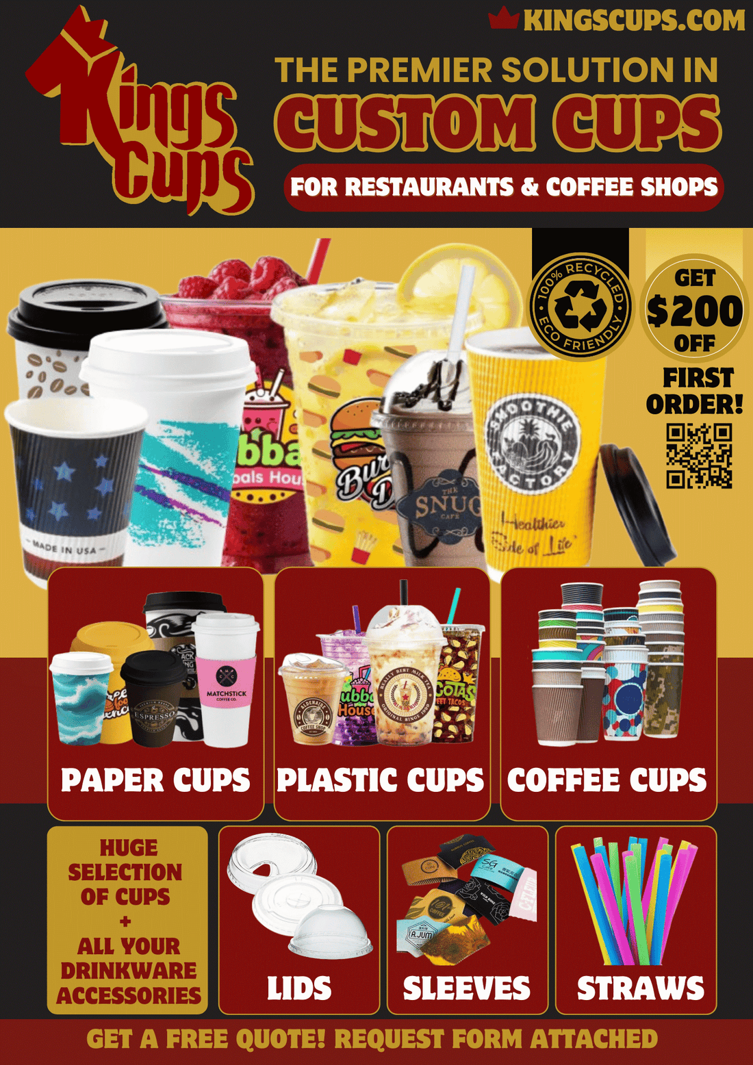 Buy custom designed cups at low costs with Kings Cups
