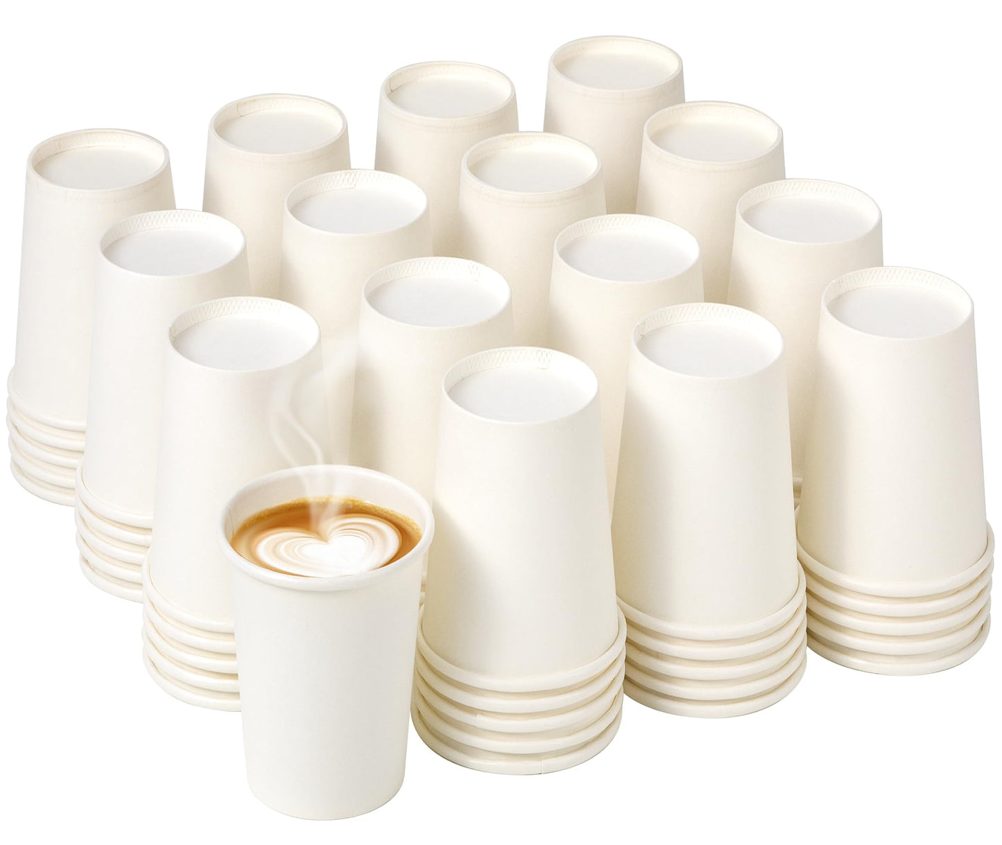 500 Count 16 oz Disposable White Paper Cups