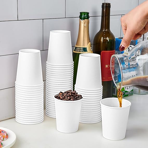 500 Count 16 oz Disposable White Paper Cups