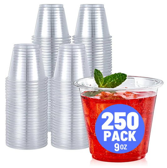 250 Count 9 oz Clear Plastic Cups